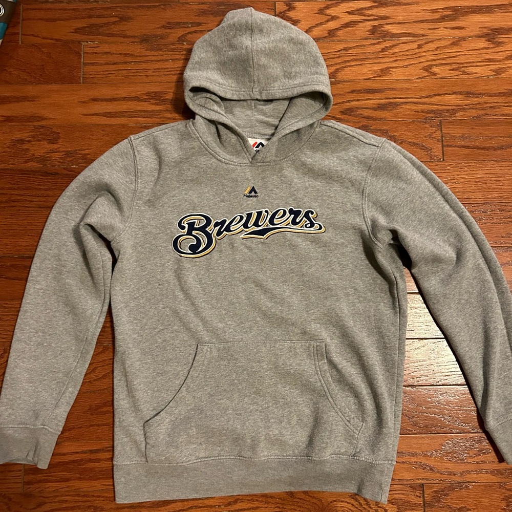 Brewers Majestic quality team hoodie (grey)